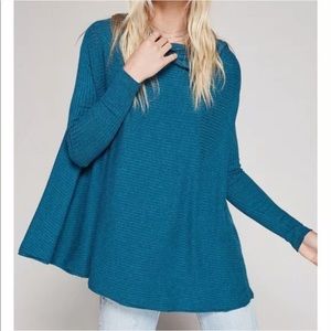 Free People lover rib split back pullover